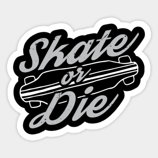 Skate Or Die Logo Skateboarder Sticker